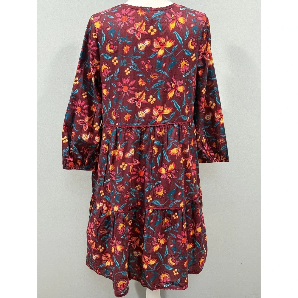 Sundance NWOT Eternal Summer Dress Boho Floral Tiered Midi Dress‎ Size S
